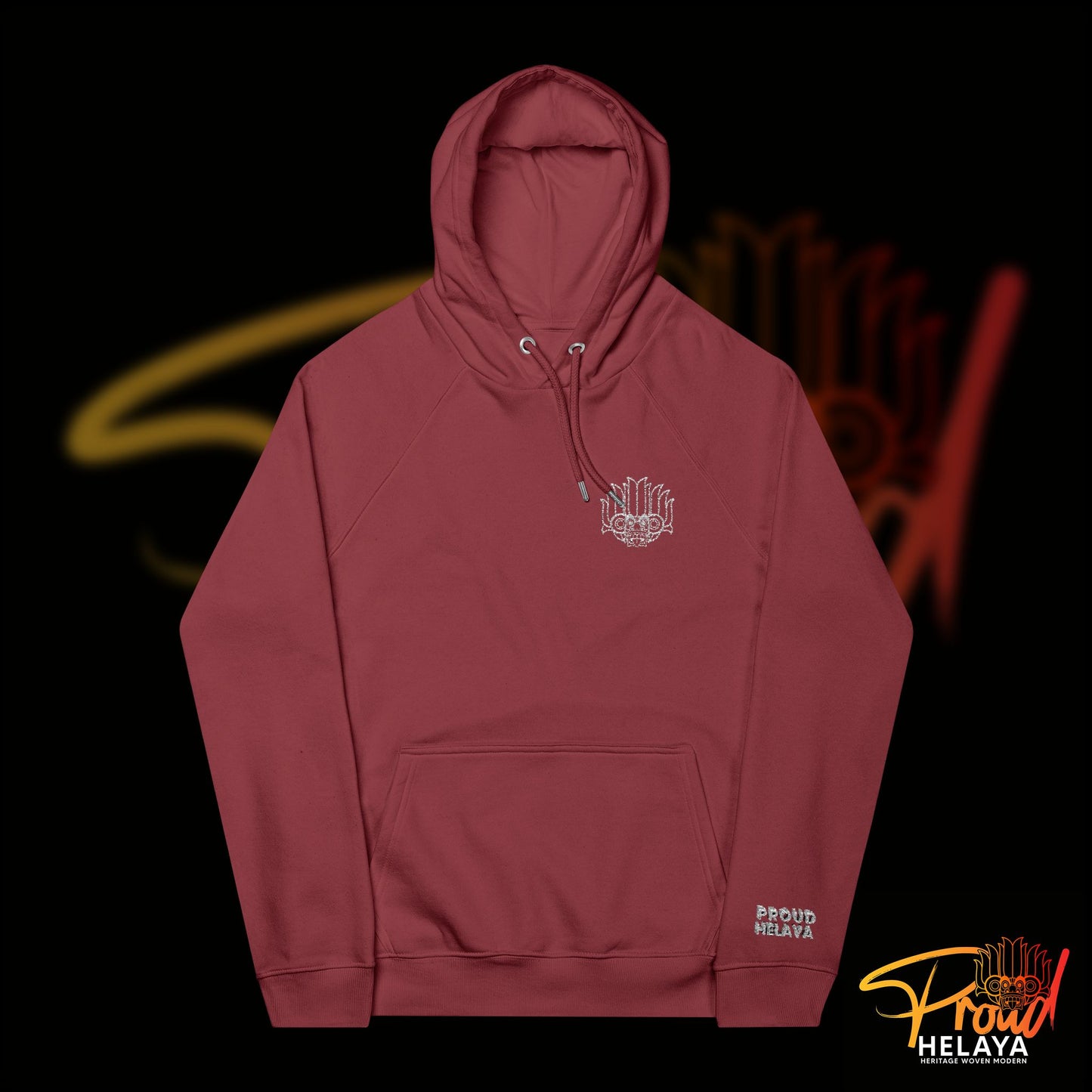 Proud Helaya Embroidered Unisex Eco Raglan Hoodie