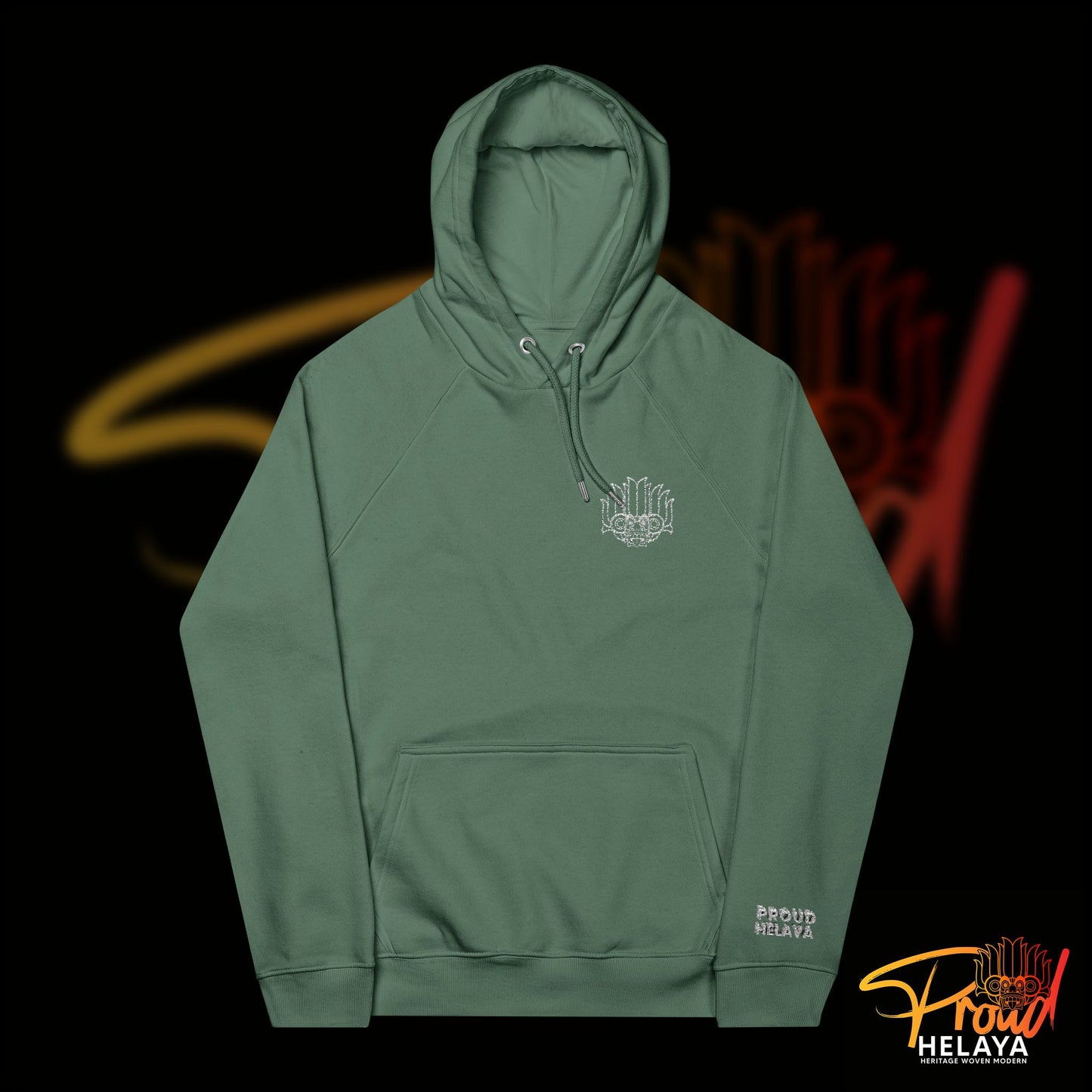 Proud Helaya Embroidered Unisex Eco Raglan Hoodie
