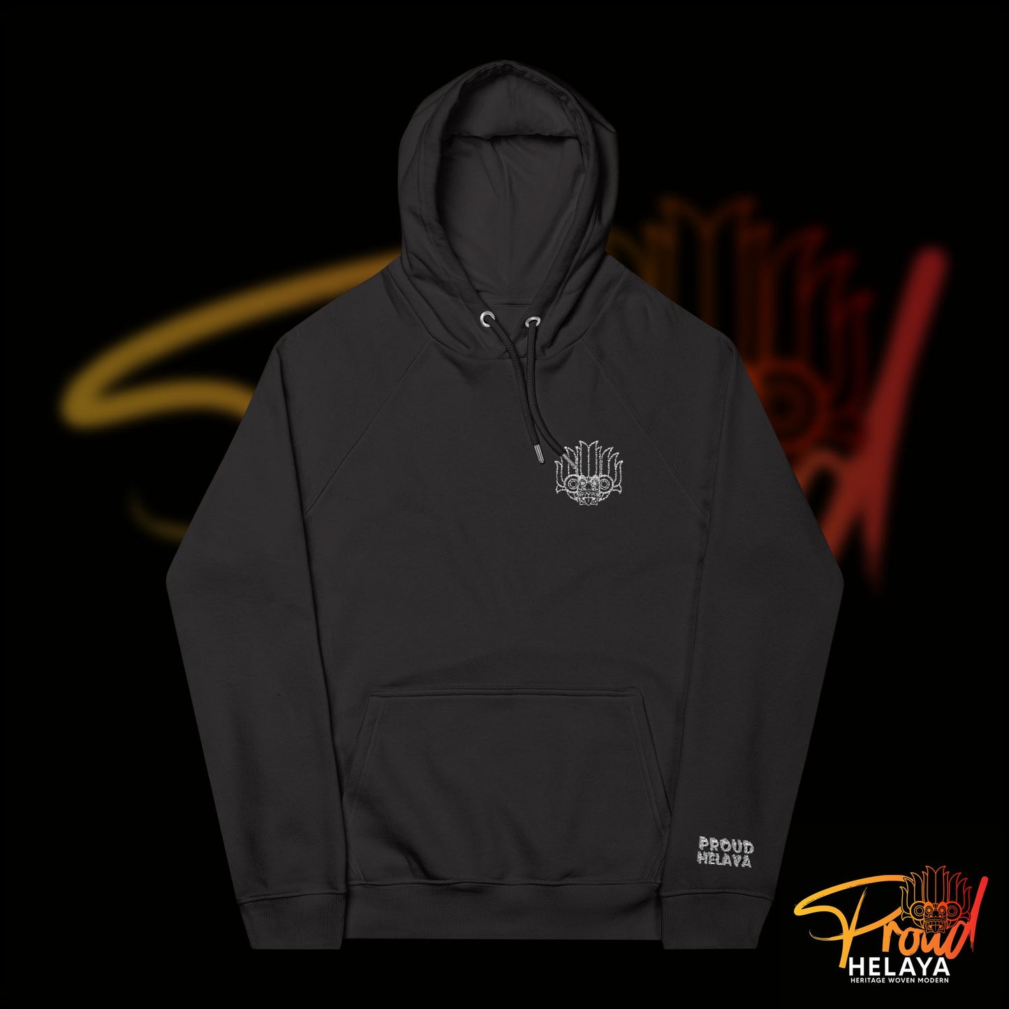 Proud Helaya Embroidered Unisex Eco Raglan Hoodie